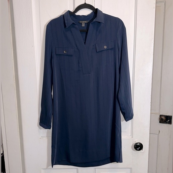 Banana Republic Dresses & Skirts - Banana Republic Navy Striped V Neck Shirt Dress Size Small